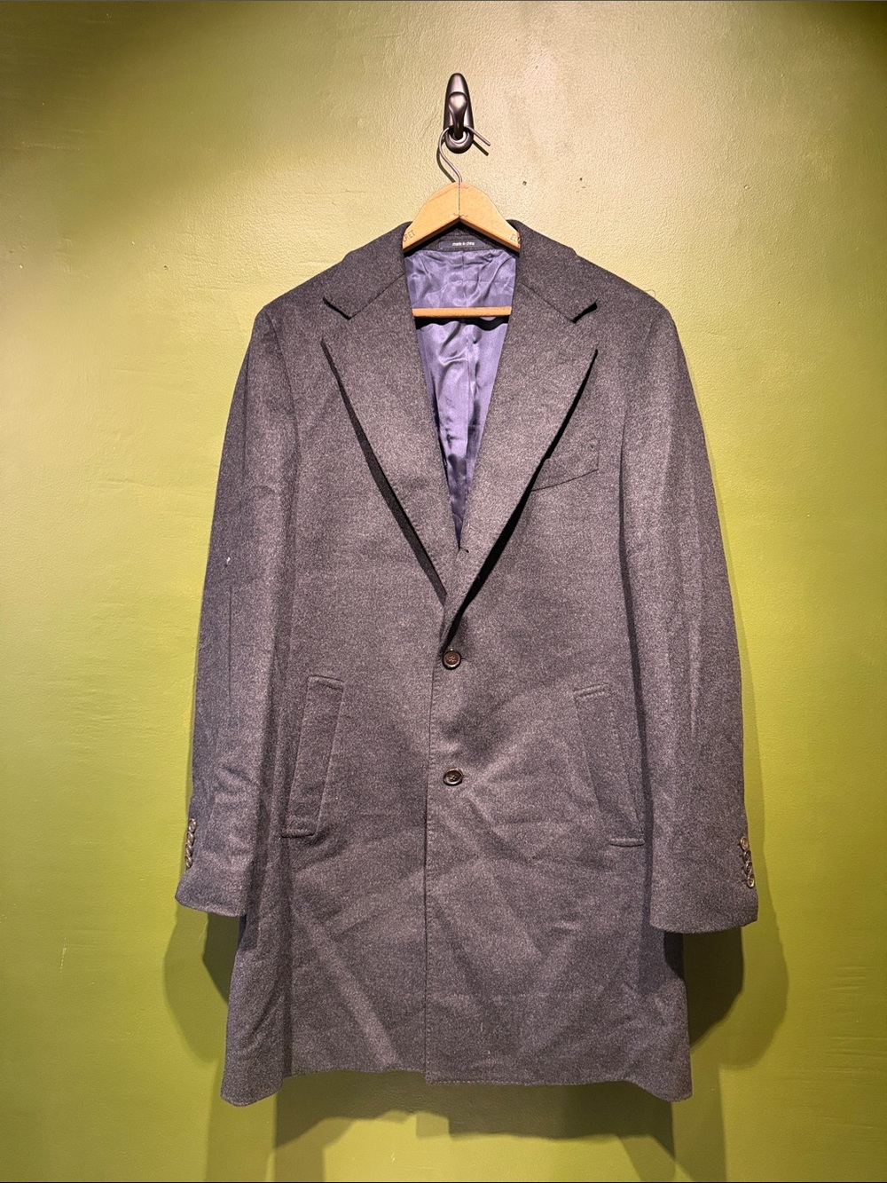 Suitsupply Classic Men's Gray Wool Overcoat